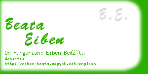 beata eiben business card